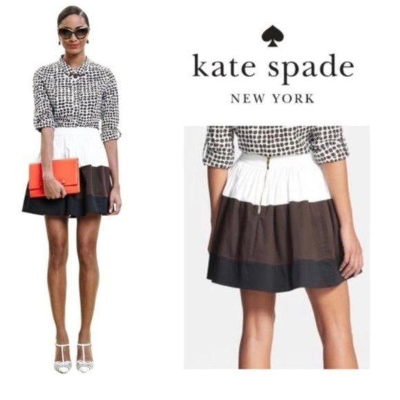 NWOT Kate Spade Colorblock Coreen Pleated Skirt - sz. 2 - Picture 6 of 7